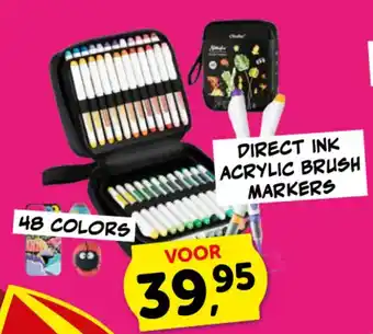 Direct ink acrylic brush markers