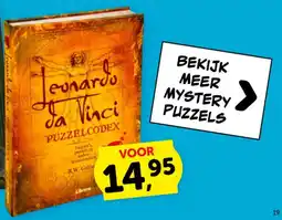 Boekenvoordeel Leonardo da Vinci puzzelcodex aanbieding