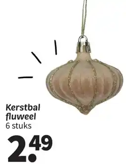 Wibra Kerstbal Fluweel aanbieding