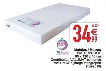 Cora Matelas - matras waterproof 60x120x10 cm aanbieding