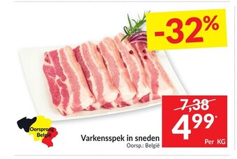 Intermarché Varkensspek in sneden per kg aanbieding