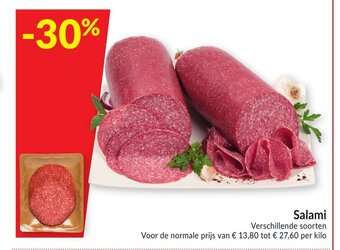 Intermarché Salami verschillende soorten per kilo aanbieding