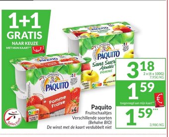 Intermarché Paquito Fruitschaaltjes aanbieding