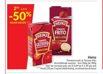 Intermarché Heinz Tomatencoulis of Tomato frito 350g tot 780g per pak aanbieding