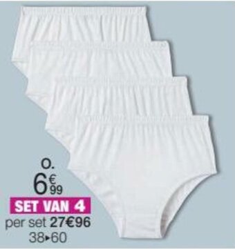 Damart Set Van 4 Slips in Ajourtricot, Zuiver Kamkatoen aanbieding