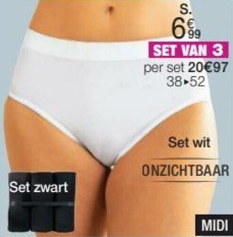 Damart Set Van 3 Midi-Slips, Onzichtbaar aanbieding