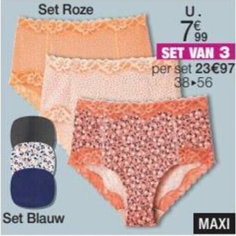 Damart Set Van 3 Maxi-Slips, Katoenmix aanbieding