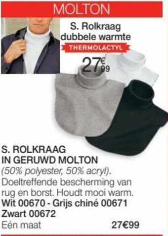 Rolkraag in Geruwd Molton