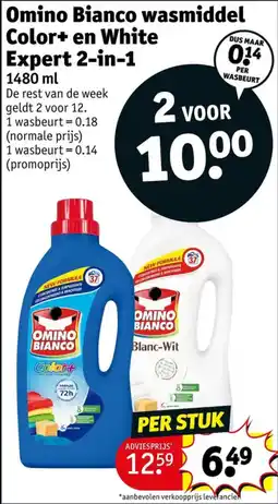 Kruidvat Omino Bianco wasmiddel Color+ en White Expert 2-in-1 aanbieding