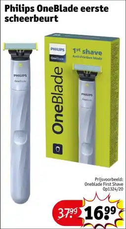 Kruidvat Philips oneblade eerste scheerbeurt aanbieding