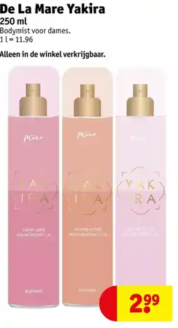 Kruidvat De La Mare Yakira Bodymist aanbieding