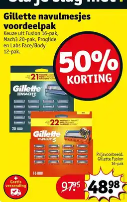 Kruidvat Gillette navulmesjes voordeelpak aanbieding