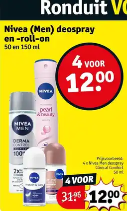 Kruidvat Nivea (Men) deospray en -roll-on aanbieding