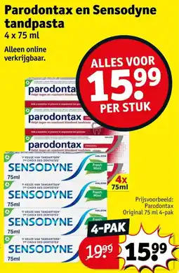 Kruidvat Parodontax en Sensodyne tandpasta aanbieding