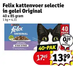 Kruidvat Felix kattenvoer selectie in geleï aanbieding