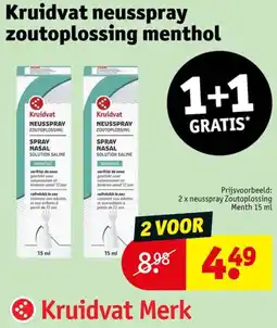 Kruidvat Kruidvat neusspray zoutoplossing menthol aanbieding