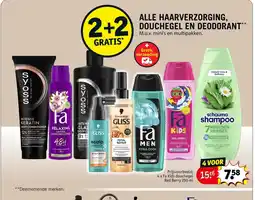 Kruidvat haarverzorging douchegel en deodorant aanbieding