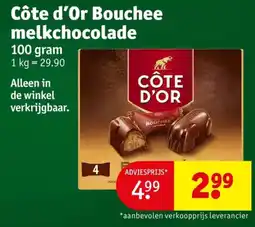 Kruidvat Côte d'Or Bouchee melkchocolade aanbieding