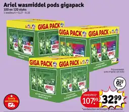 Kruidvat Ariel wasmiddel pods aanbieding