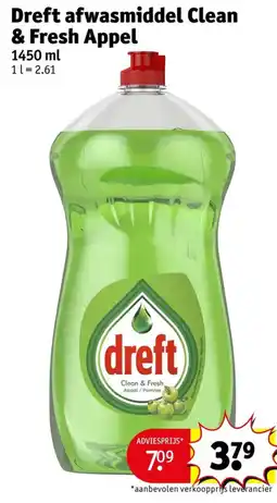 Kruidvat Dreft afwasmiddel clean & fresh appel aanbieding