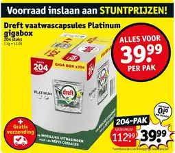 Kruidvat Dreft vaatwascapsules Platinum gigabox aanbieding