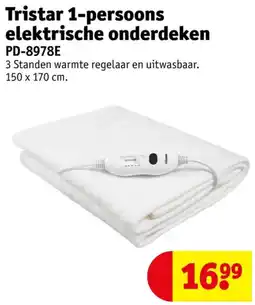 Kruidvat Tristar 1-persoons elektrische onderdeken aanbieding