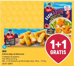 Delhaize iglo fish & chips of fish & fun aanbieding