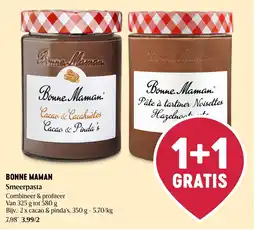 Delhaize Bonne Maman Smeer pasta aanbieding