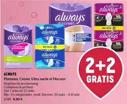 Delhaize Always Platinum, Cotton, Ultra nacht of Discreet aanbieding