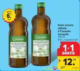 Carrefour Extra zuivere olijfolie Il Frantolio Carapelli aanbieding