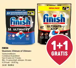 Delhaize Finish Quantum, Ultimate of Ultimate+ vaatwastabletten aanbieding