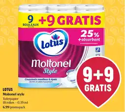 Delhaize Lotus Moltonel style toilet papier aanbieding
