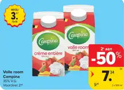 Carrefour Volle room Campina aanbieding