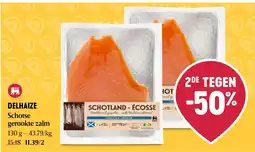 Delhaize Schotse gerookte zalm aanbieding
