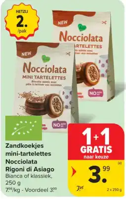 Carrefour Zandkoekjes mini-tartelettes Nocciolata aanbieding