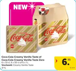 Carrefour Coca-Cola Creamy Vanilla Taste of Coca-Cola Creamy Vanilla Taste Zero aanbieding
