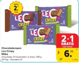 Carrefour Chocoladerepen Leo Crispy Milka aanbieding