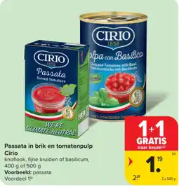 Carrefour Passata in brik en tomatenpulp aanbieding