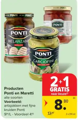 Carrefour Producten Ponti en Maretti aanbieding