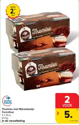 Carrefour Tiramisu met Marsalawijn aanbieding