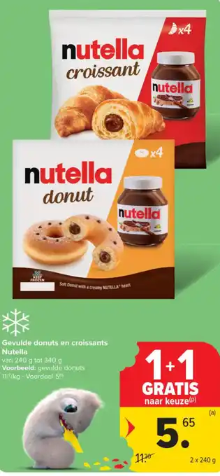 Gevulde donuts en croissants Nutella
