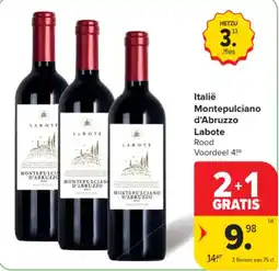 Carrefour Italië Montepulciano d'Abruzzo Labote Rood aanbieding