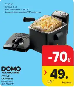 Carrefour Friteuse Domo Elektro aanbieding