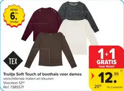Carrefour Truitje Soft Touch of boothals voor dames aanbieding