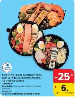 Carrefour Schotel met grijze garnalen aanbieding