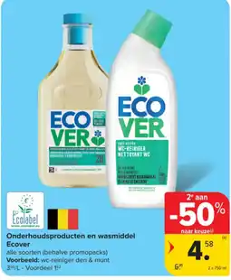 Carrefour Onderhoudsproducten en wasmiddel Ecover aanbieding