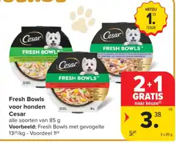 Carrefour Fresh Bowls voor honden Cesar aanbieding