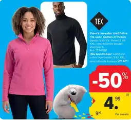 Carrefour Fleece sweater met halve rits aanbieding