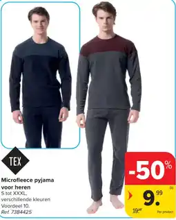 Carrefour Microfleece pyjama voor heren aanbieding