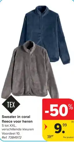 Carrefour Sweater in coral fleece voor heren aanbieding
